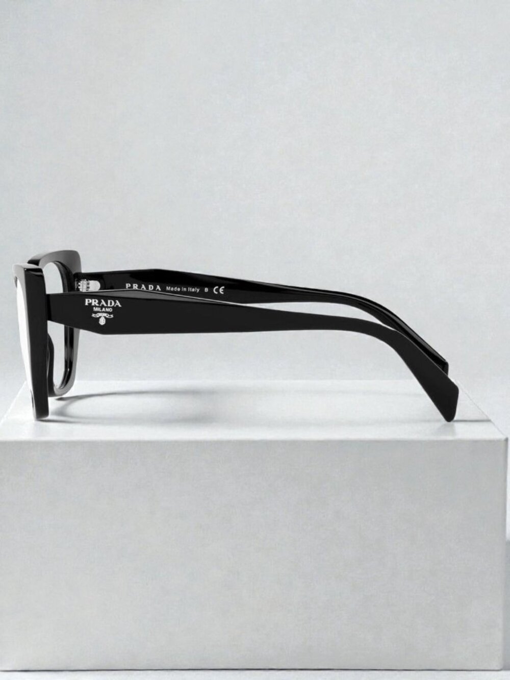 Prada PR 18WV 1AB1O1 Black Silver Plastic Fashion Eyeglasses Large 54mm - Picture 3 of 6